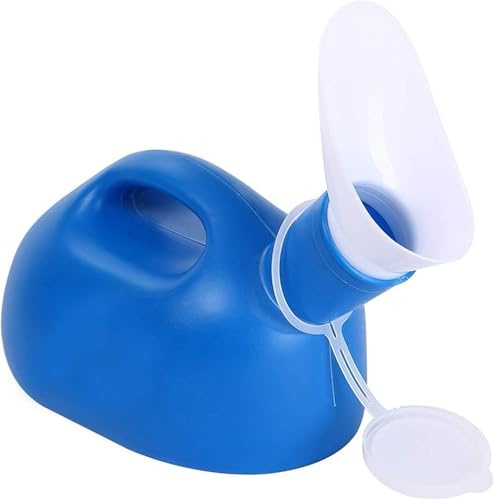 Urinflaschen, tragbares Urinal, Urinalflasche for Männer, mobiles Toilettentöpfchen, Campingtoilette, Unisex-Töpfchen-Urinale fürs Auto, tragbare Pinkelflasche, mit Deckel und Trichter, auslaufsichere