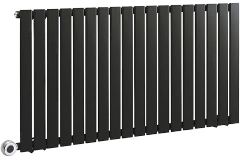 MILANO 1000W Black Single Flat Panel Electric Radiator UK Plug 635 x 1190mm