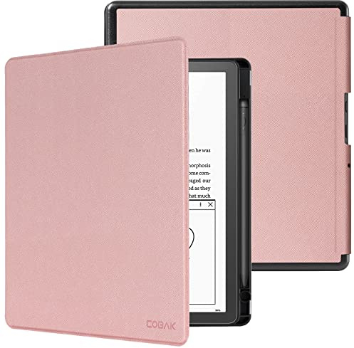 CoBak Hülle für 10,2 Zoll e-Reader, 2024 veröffentlicht– mit integriertem Stifthalter und Auto Schlaf/Wach Funktion, Roségold