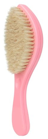 Strumenti per lo styling della barba Spazzola a manico lungo da uomo con setole di cinghiale in nylon ergonomico raddrizzatore a onde curve per toelettatura baffi portatili professionale rosa