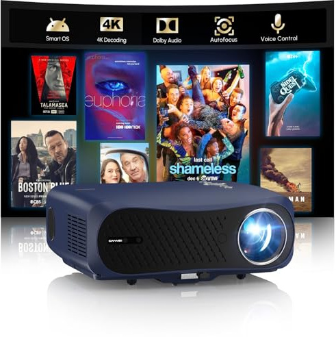 4K HDR Gaming Projector with Google TV, 2200 ANSI LED Projector Daylight, 60Hz Low Latency Console Ready, HDMI ARC & DB Audio, WiFi6 Bluetooth, Auto Focus/Keystone, Ceiling Mount for Esports Streaming
