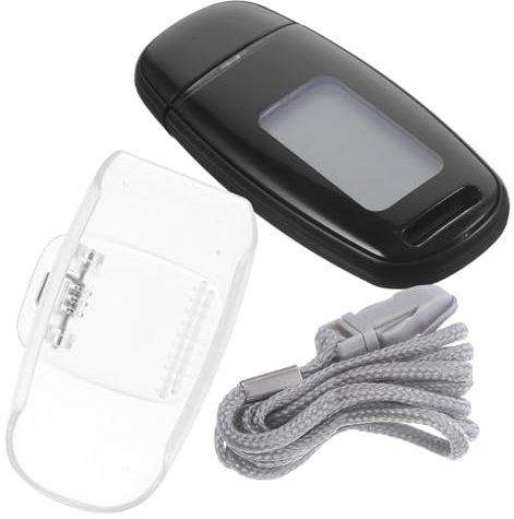 SHINEOFI Multifunctional Step Counter with Large Screen Display and Easy to Carry Abs Material, Portable Passometer for Walking and Running Activities, Black