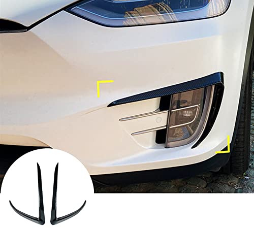 HAUINVC ABS Fiber Front Bumper Spoiler Fog Light Frame Trim for Model X 2016-2020 Bumper(Model A)