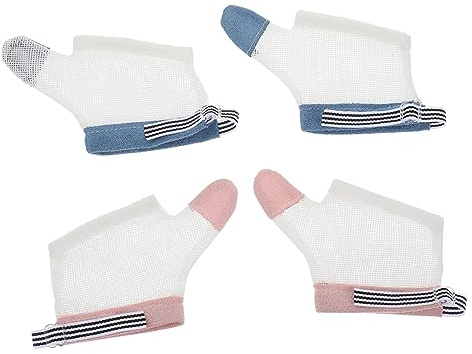 minkissy 2Pairs Adjustable Gloves for Boy Girl of Thumb Guards with Soft for Hand Comfort and Safety Prevents Harmful Bacteria and Dirt