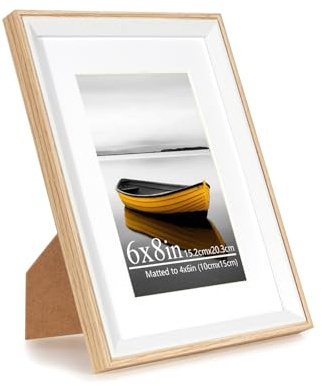 Baoee 15x20cm Eiche Weiß Bilderrahmen,Wand-oder Tischaufsteller
