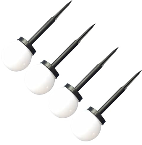 SOPOTUTU 4 piezas Lámpara Solar de Jardín Luz LED de Forma Esférica para Exterior Iluminación de Césped y Patio Burbujas Blancas Energía Solar Resistente al Agua para Paisajismo y