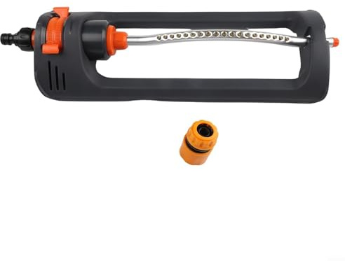 Fauhapyway Irrigatore d'acqua rotante a 180 gradi, sistema di irrigazione automatica del prato con ampia gamma di copertura, 8-10 metri, piante erbose da giardino (19 fori oscillanti 180)