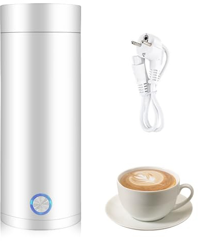 mizikuu Pequeño Hervidor de Agua PortáTil 400ml, 3 en 1 Hervidor Agua Electrico Pequeño Hervidor de Viaje Apagado AutomáTico Acero Inoxidable 304 para Hacer Leche, Café y Té