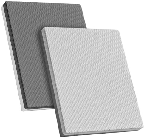 Balance Pad - Set di 2 cuscini di equilibrio, 40 x 33 cm, spessore 5 cm, antiscivolo, per allenamento di equilibrio e stabilità, per fisioterapia, fitness, yoga, pilates (grigio + nero)