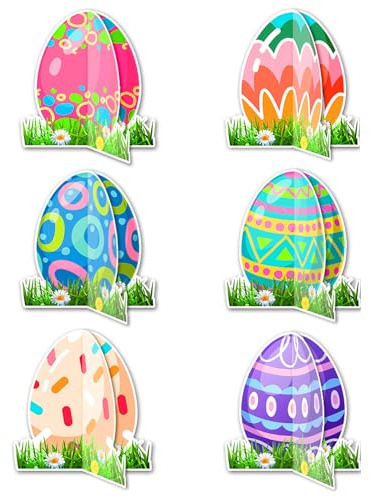 6Pcs Easter Decorations Happy Easter Table Decorations 3D Colorful Foldable Egg With Grass Design Table Honeycomb Centerpieces Spring Party And Home Decor Birthday Anniversary Party Supplies