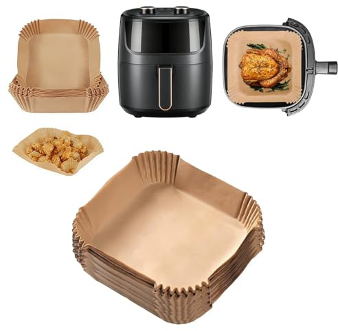 100 piezas de papel de horno Airfryer accesorios para freidora de aire caliente Cosori Turbo Tower Pro&Smart Airfryer 10,8 L Double Stack, papel de hornear para COSORI Turboblaze Air Fryer CAF-DC601