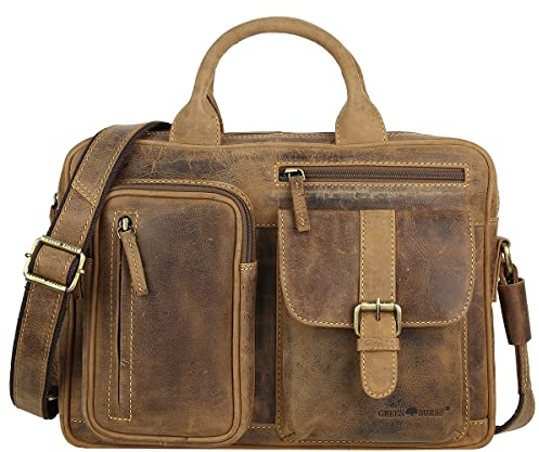 Greenburry Vintage Aktentasche Leder Arzt-Diplomaten-Tasche 32x6x27cm Business-Tasche Ledertasche