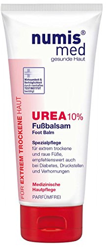 numis med Fußcreme mit 10% Urea - Hautberuhigende Fusscreme | für sehr trockene & raue Füße - vegane Hautpflege ohne Silikone, Parabene & Mineralöl - Fußpflege 6x 100 ml
