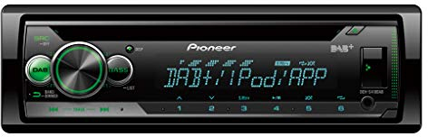 Pioneer DEH-S410DAB-AN, 1-DIN-Autoradio, CD-Tuner mit FM und DAB+, MP3, USB und AUX-Eingang, RGB – Beleuchtung, Smart Sync App, 5-Band Equalizer, inklusive DAB-Antenne