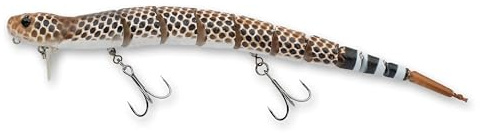 Savage Gear 3D Wake Snake Fishing Bait, 1 oz, Rattle Snake, Realistic Contours, Colors & Movement, Durable Construction, Versatile Rigging Options, Dual Treble Hook Configuration