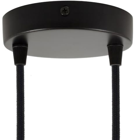creative cables - SMART - Zylindrischer 2-Loch Lampenbaldachin Kit aus Metall - kompatibel mit Sprachassistenten - Konisch, Schwarz