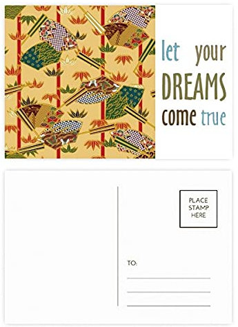 Art Fan Leaves Ukiyo-e Japan Dream Come True, Postkarten-Set, Dankeskarte, Versandseite, 20 Stück