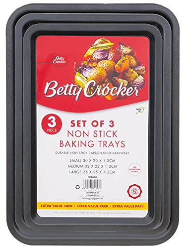 Betty Crocker Non-Stick Baking Tray Set 3 Pack
