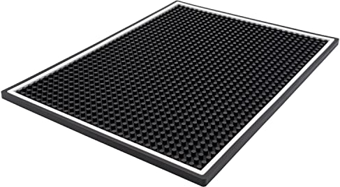Barcool Premium bar mats | 40cm x 30cm x 1cm | Rubber Bar Service Mat For Pubs, Bars, Kitchen, Restaurant Countertops | Drinks & Beer Mats For Home Bar or Commerical (Black)