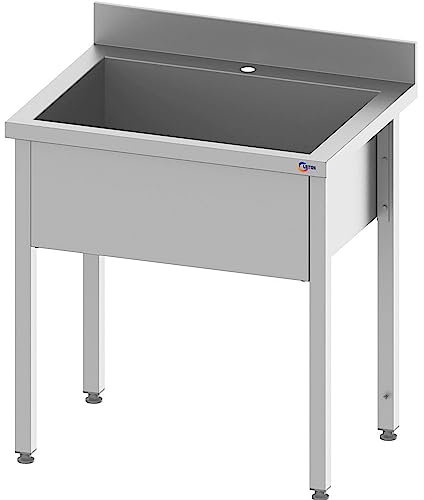 Cleiton® Fregadero con Seno Profundo de Acero Inoxidable 1000x600x850 mm Desmontable | Pica Industrial con patas | Pila Lavadero para Cocina