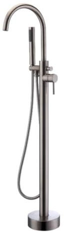 HOME DELUXE - Design Standarmatur - MOON Chrome - Höhe: 115 cm, inkl. Handbrause I freistehende Armatur Wannenbrause Wanneneinlass