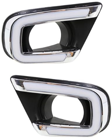 BAKUGO 2 Stück Auto Tagfahrlicht Nebelscheinwerfer Loch Blinker Für Dodge Journey FIAT Freemont 2013 2014 2015 2016 2017,Led Model