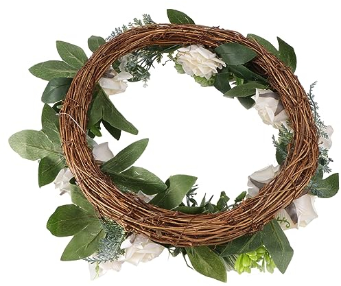 Warmhm Weiße Rose Frühling Tür Kranz Hochzeit Front Tür Girlande Hause Ornament