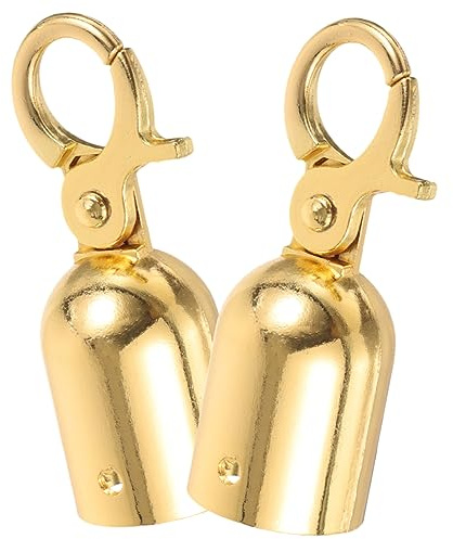 DOITOOL Butée De Fin De Corde En Acier Inoxydable Doré 2 Pièces Avec Crochet Argenté Pour Cordes De Barrière Accessoires Pour Colonnes D'accueil Et Balustrades 3 X 1.1 Pouces