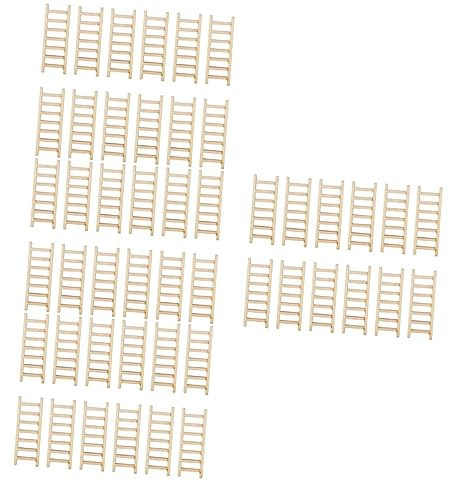OSALADI Basteln Miniatur Dekl Leiter 80 STK Simulations Leiter Spielzeug Mini-Ornamente Simulationsleiter Mikrolandschaftsverzierung Fotorequisiten Aus Holz Mini- - Hölzern Kunsthandwerk Sandkasten