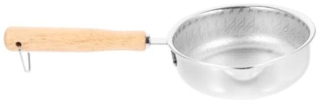 Zerodeko Sartén Para Huevos y Fritos Antiadherente Acero Inoxidable Mango De Madera Para Cocina Ligera