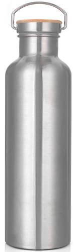 Sosayet Gourde Inox Isotherme 1000ml, Bouteille d'eau Acier Inoxydable à Double Paroi Gourdes, Sans BPA, anti-fuite Gourde Sport, pour boissons chaudes et froides, pour Sport, Gym, Voyage