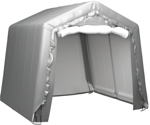 ShCuShan Tenda Capannone 240x240 cm in Acciaio Grigio,Tendone Garage 240x240, costruzione stabile in acciaio Garage per bicicletta