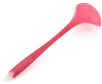 Zerodeko Louche à Soupe Antiadhésive En Silicone Rouge Résistant à La Chaleur, Ustensile Cuisine Polyvalent, Adaptée à La Cuisson Service, Design Monobloc Ergonomique Pour Usage Domestique