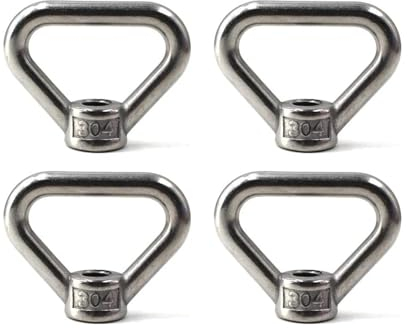 FANNIXI Triangle Ring nut M10-Hebeösenmutter-Ring, Dreiecksform, Gewinde-Ösenmutter, 304-Edelstahlmutter, 4 Stück