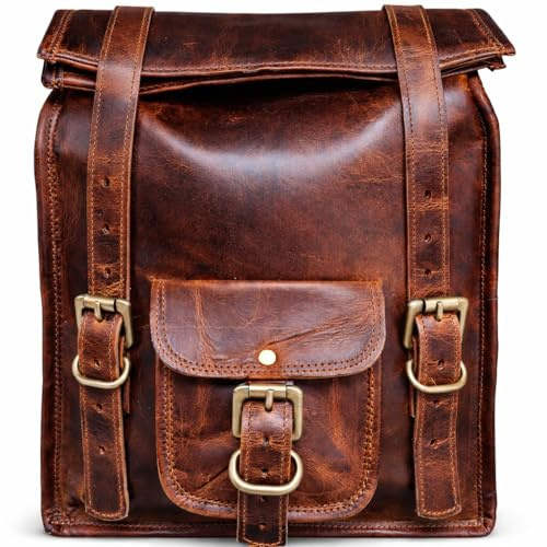 american blue Leder Motorrad Satteltasche - Werkzeugtasche - Braun