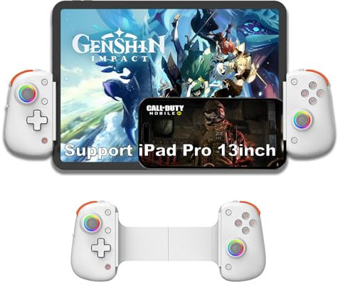 arVin Controller gamepad wireless per iPad (supporto iPad Pro 13 pollici)/Tablet/iPhone/Android/Switch con effetto Hall Joystick/Hall Trigger/Turbo Supporto streaming su Xbox/PS4/PC Cloud Gaming/CODM