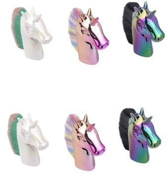 Healvian 6pcs Clean Nail Dust Brush Nail Brush Unicorn Molding for Cleaning Use in Art Accessories and Gel Preparation