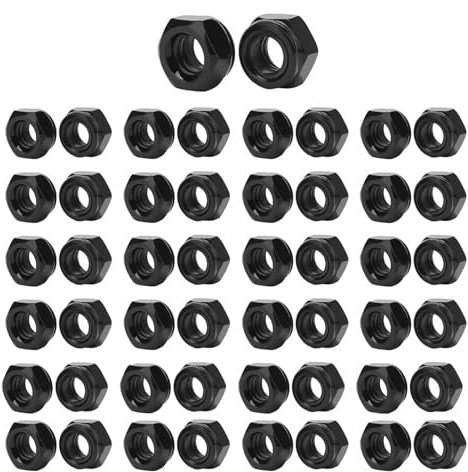SRJQXH M6 Muttern 50 Stück Schwarz Sicherungsmutter Anti-Lockerung M6 Muttern Selbstsichernd 304 Edelstahl für Industrie, Modelle und Maschinenbau