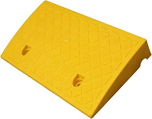 Rampe d’allée rampes Portables, Coussin de Pente en Plastique rampes de Bordure de Garage Scooter rampes antidérapantes seuil de Garage Rampe de Trottoir (Jaune, 50 * 27 * 7cm)