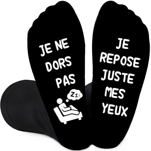 Cadeau fete Des peres Papa Cadeau Noel Chaussettes Humour Homme 43-46 Chaussette Fantaisie Humour Rigolo Drôle cadeau Anniversaire Noël Papa Homme (noir+blanc)