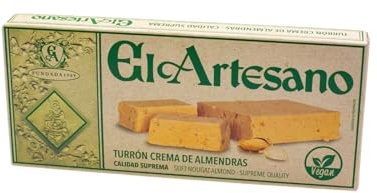 El Artesano - Turrón Crema de Almendra Artesana 150g, Apta para Veganos, Textura Cremosa y Sabor Suave a Almendra, Delicioso y Natural, Ideal para Postres o como Snack Saludable