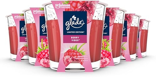 Glade Duft-Kerze im Glas, 6er Pack, Berry Vibes, bis zu 27 Stunden Brenndauer (6 x 112g)