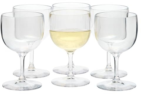 Copas Vino Vasos de Agua Plastico duro reutilizable irrompibles modernos | Juego de 6 vasos sin bpa 35cl |Hecho en U.E.