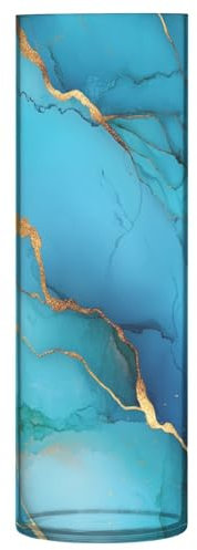 Vasi da fiori in marmo turchese blu reale, 30 x 9 cm, infrangibili, per centrotavola, tavolo da pranzo, libreria, decorazione per biblioteca