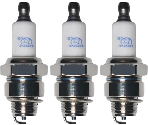 3 Stück RJ19LM Zündkerze für Rasenmäher 796112 796112S - Cham-pion Spark Plug 4-Takt Motoren, Ideal für Rasenmäher, Freischneider & Motorgeräte, BR2LM, GL2RC