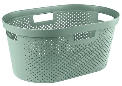 CURVER Panier de rangement Infinity 40L - Rangement Multiusage, Empilable et Emboîtable - 26,5 x 58,5 x 38 cm - Nouveau Vert