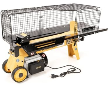 Hahn & Sohn Cedrus LS02H Cortador de leña eléctrico - 7T de fuerza de división, hasta 52 cm de longitud de madera, motor de 2200W - Compacto y seguro, cortador de leña para el hogar y el jardín, leña