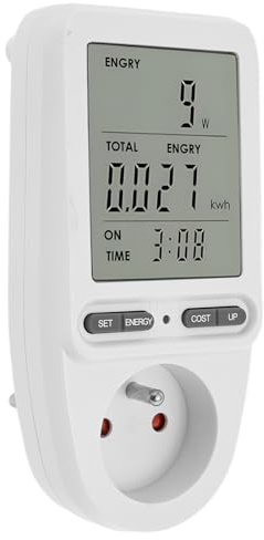 CSL - Energiekostenmessgerät 3' großes Display 3680W 16A Stromverbrauchszähler Stoßfest Stromkostenmessgerät Power Meter for Socket Strommessgerät Energiekostenmessgerät Elektrizitäts Analysator
