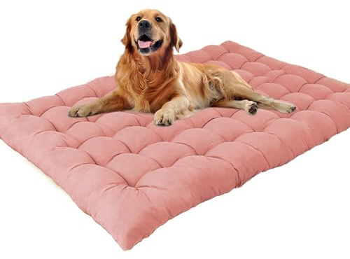 Waigg Kii Extra großes Hundebett, beruhigende Hundematratze, Anti-Angst, waschbar, für mittelgroße und große Hunde (120 x 60 cm, Rosa)