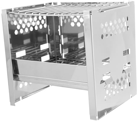 Milisten Barbacoa Portátil de Acero Inoxidable Resistente al y Parrilla para Picnic y Camping Accesorios para Barbacoa Duraderos y Estables